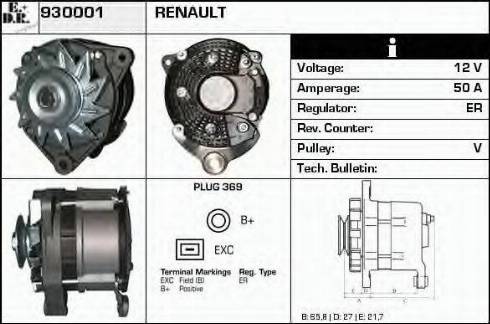 EDR 930001 - Alternator www.autospares.lv