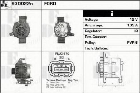 EDR 930022N - Alternator www.autospares.lv