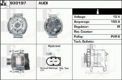 EDR 930197 - Alternator www.autospares.lv