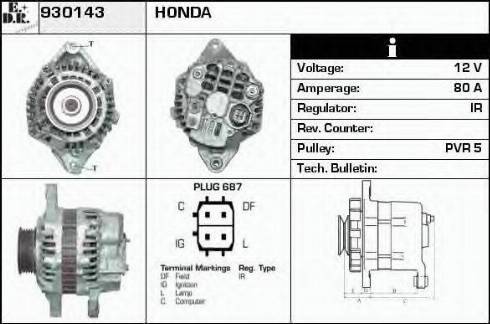 EDR 930143 - Генератор www.autospares.lv