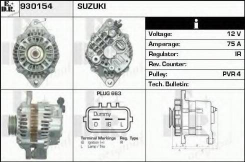 EDR 930154 - Alternator www.autospares.lv