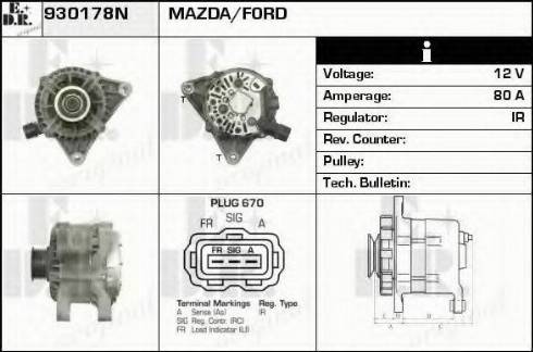 EDR 930178N - Alternator www.autospares.lv