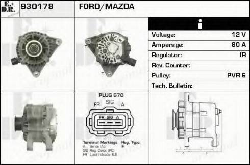 EDR 930178 - Alternator www.autospares.lv