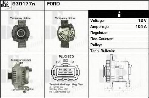 EDR 930177N - Генератор www.autospares.lv