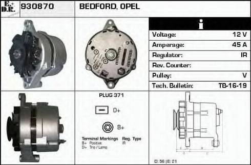 EDR 930870 - Ģenerators www.autospares.lv