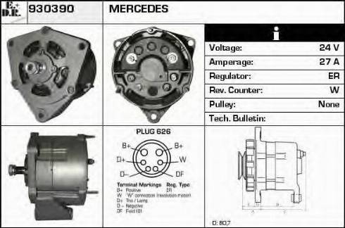 EDR 930390 - Alternator www.autospares.lv