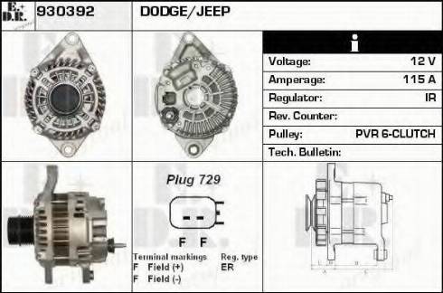 EDR 930392 - Генератор www.autospares.lv