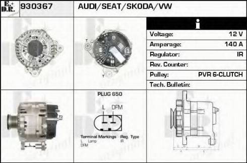 EDR 930367 - Alternator www.autospares.lv