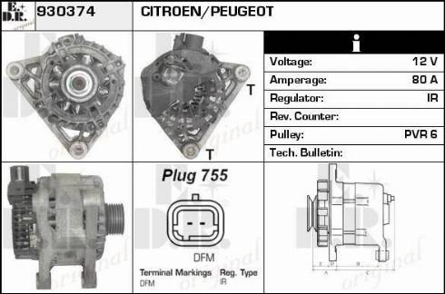 EDR 930374 - Генератор www.autospares.lv