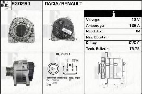 EDR 930293 - Генератор www.autospares.lv