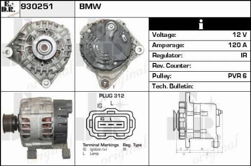 EDR 930251 - Alternator www.autospares.lv