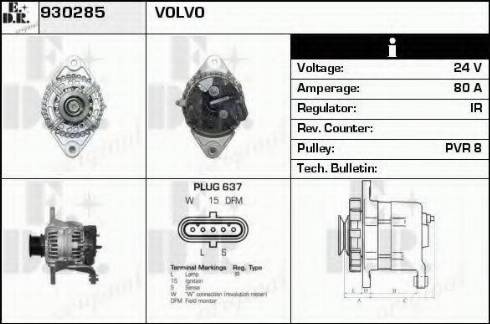 EDR 930285 - Генератор www.autospares.lv