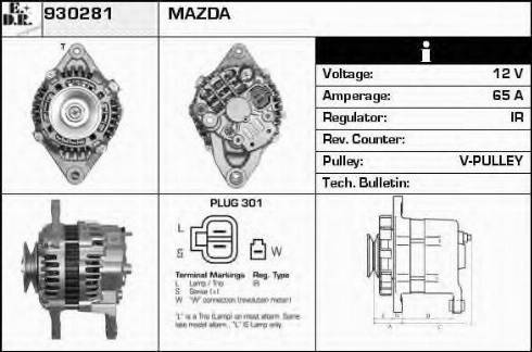 EDR 930281 - Alternator www.autospares.lv