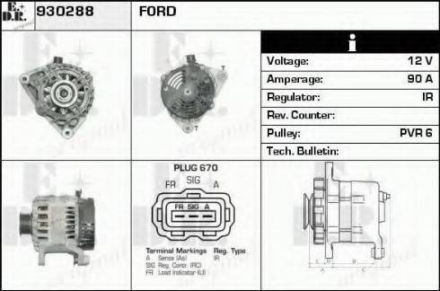 EDR 930288 - Ģenerators www.autospares.lv