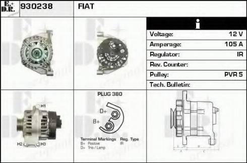 EDR 930238 - Alternator www.autospares.lv