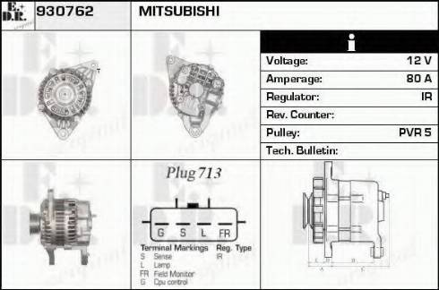 EDR 930762 - Генератор www.autospares.lv