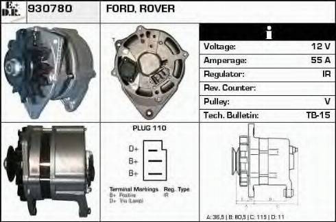 EDR 930780 - Alternator www.autospares.lv