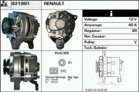 EDR 931991 - Генератор www.autospares.lv