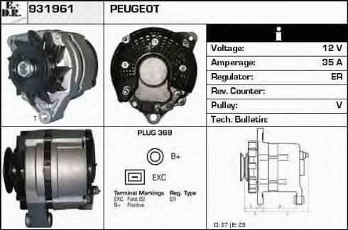 EDR 931961 - Alternator www.autospares.lv