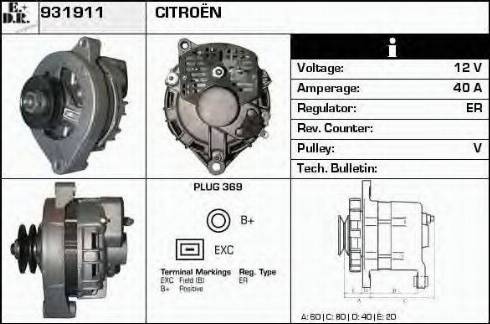 EDR 931911 - Ģenerators www.autospares.lv