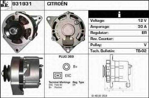 EDR 931931 - Генератор www.autospares.lv