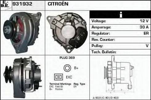 EDR 931932 - Генератор www.autospares.lv