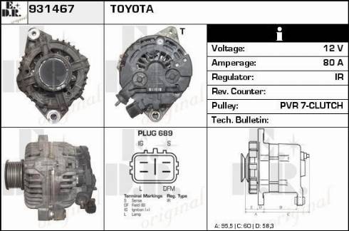 EDR 931467 - Генератор www.autospares.lv