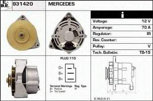 EDR 931420 - Генератор www.autospares.lv