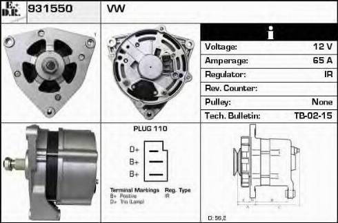 EDR 931550 - Alternator www.autospares.lv