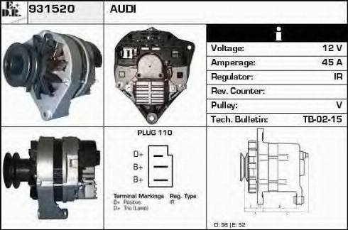 EDR 931520 - Генератор www.autospares.lv