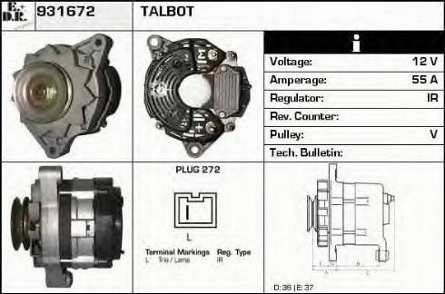 EDR 931672 - Ģenerators www.autospares.lv