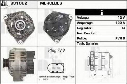 EDR 931062 - Alternator www.autospares.lv