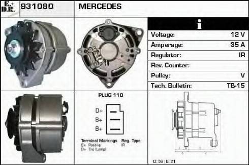 EDR 931080 - Alternator www.autospares.lv