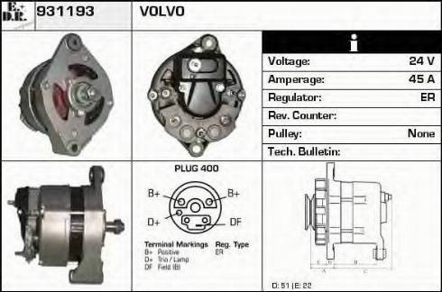 EDR 931193 - Ģenerators www.autospares.lv