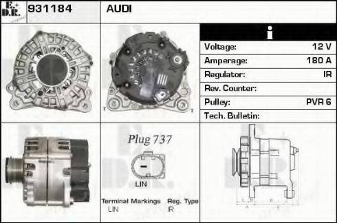 EDR 931184 - Генератор www.autospares.lv