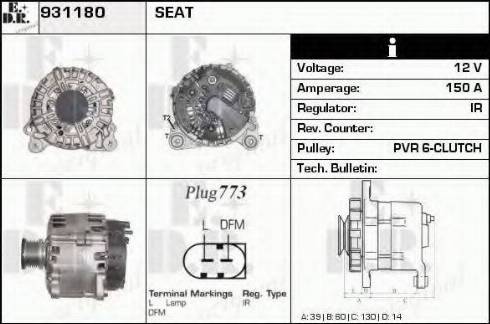 EDR 931180 - Alternator www.autospares.lv