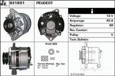 EDR 931851 - Генератор www.autospares.lv