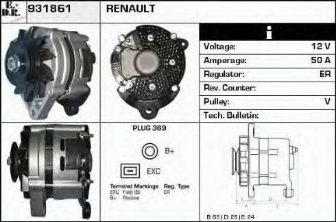 EDR 931861 - Alternator www.autospares.lv