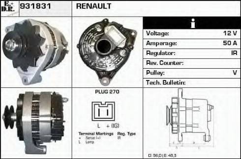 EDR 931831 - Ģenerators www.autospares.lv