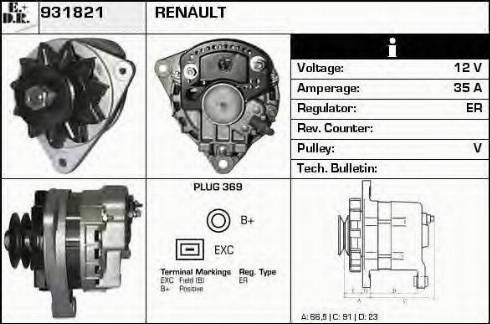 EDR 931821 - Alternator www.autospares.lv