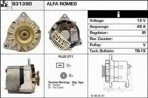 EDR 931390 - Ģenerators www.autospares.lv