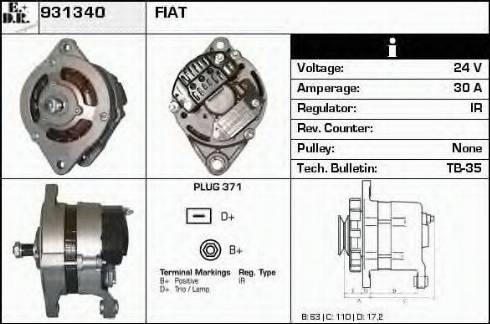 EDR 931340 - Alternator www.autospares.lv