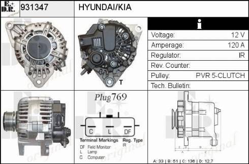 EDR 931347 - Ģenerators www.autospares.lv