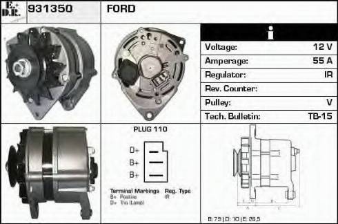 EDR 931350 - Alternator www.autospares.lv