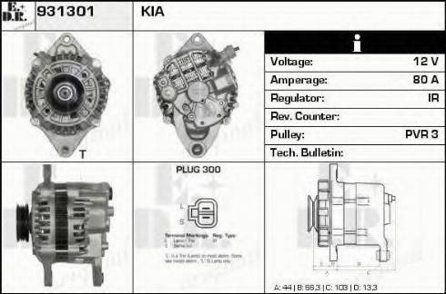 EDR 931301 - Генератор www.autospares.lv