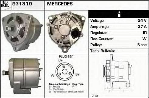 EDR 931310 - Alternator www.autospares.lv