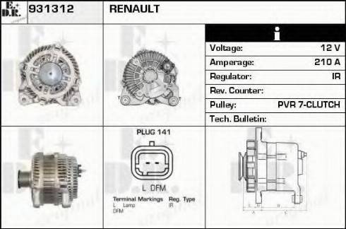 EDR 931312 - Генератор www.autospares.lv