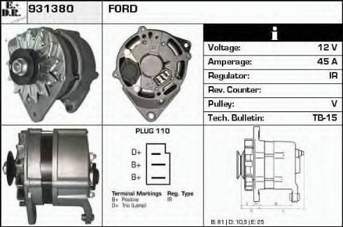 EDR 931380 - Alternator www.autospares.lv