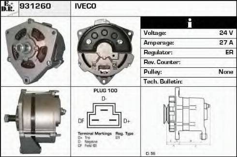 EDR 931260 - Ģenerators www.autospares.lv