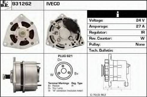 EDR 931262 - Alternator www.autospares.lv